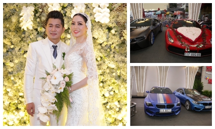 Đám cưới ca sĩ Lâm Vũ: Chú rể mang cả dàn mô tô 'khủng' và xe sang bạc tỷ đi rước nàng 'về dinh'