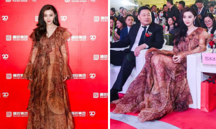 Diện đầm 'nuốt dáng', già chát nhưng Phạm Băng Băng vẫn sang chảnh đến mức người ngồi cạnh phải 'đắm đuối'