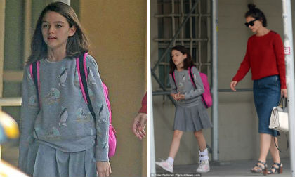 Suri xuất hiện với một bên chân bị chấn thương khiến người hâm mộ lo lắng 