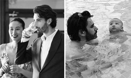 Loạt khoảnh khắc hiếm hoi của con trai Trang Khiếu bên chồng Tây