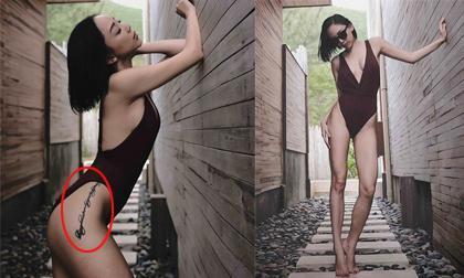 Ca sĩ Tóc Tiên khoe đường cong gợi cảm và để lộ hình xăm ở hông khi diện áo tắm