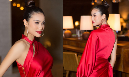 Phạm Hương diện đầm đỏ rực chứng minh đẳng cấp nhan sắc hàng đầu