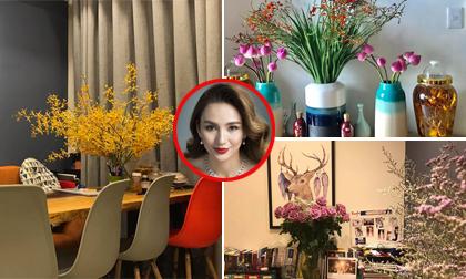 Không gian ngập tràn sắc hoa bên trong căn hộ của Hoa hậu Ngọc Diễm