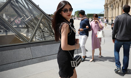 Diện đồ hiệu sang chảnh, Ngân Anh khí chất ngút trời trên đường phố Paris