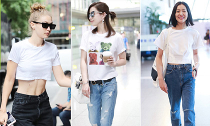 Lên đồ ra phố với áo thun trắng như các mỹ nhân này thì còn gì chất bằng