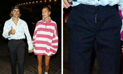 Quên không kéo khóa quần, Justin Bieber vẫn vô tư sải bước cùng vợ sắp cưới 