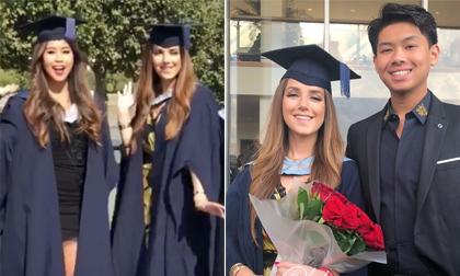 Em chồng Hà Tăng và bạn gái tin đồn của em trai rạng rỡ trong lễ tốt nghiệp trường đại học danh tiếng 