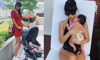 Bơ phờ vì chăm con, nhưng Hà Anh vẫn đẹp xuất sắc mỗi khi đi chơi