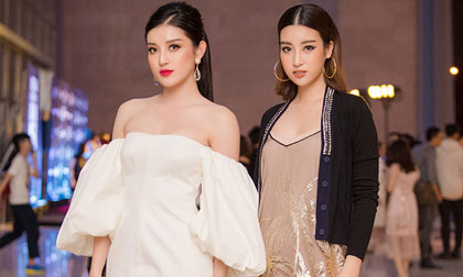 Mỹ Linh - Huyền My lấp ló ngực đầy trên thảm đỏ ngày cuối Tuần lễ thời trang