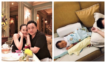 Sau một tuần sinh con, Đinh Ngọc Diệp - Victor Vũ lần đầu khoe ảnh quý tử 