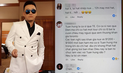 Tuấn Hưng bức xúc khi bị bầu show hải ngoại 'bôi xấu'