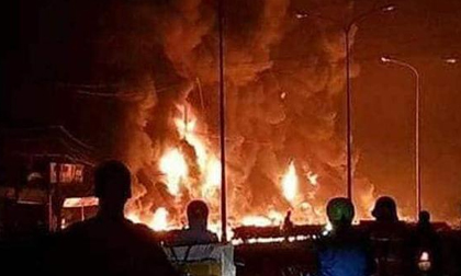 Cháy xe bồn chở xăng, 6 người thiệt mạng