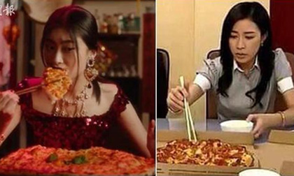 Giữa tâm bão D&G, 'kế Hoàng hậu' Xa Thi Mạn gây tranh cãi vì dùng đũa gắp pizza