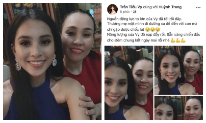 Mẹ ruột sang tận Trung Quốc tiếp lửa, Tiểu Vy dồi dào năng lượng đêm chung kết