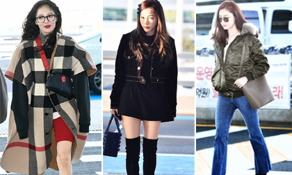 Lạnh đến mấy các mỹ nhân Hàn cũng nghĩ ra đủ style khoe dáng ở sân bay
