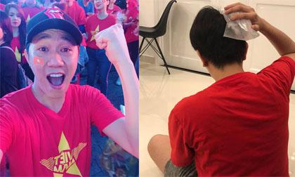 Diễn viên hài Anh Đức bị chấn thương sau khi đi 'bão' ăn mừng bóng đá Việt Nam vô địch AFF Cup