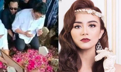 Chồng khóc ròng ở lễ tang người đẹp Indonesia thiệt mạng vì sóng thần