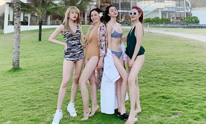 Fan 'xịt máu mũi' với màn đọ dáng chuẩn eo thon của bốn chị em gái nhà Thiều Bảo Trang