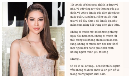 Đầu năm mới, Phạm Hương bất ngờ chia sẻ: 'Không ai muốn lủi thủi trong ngày đầu xuân rộn ràng'