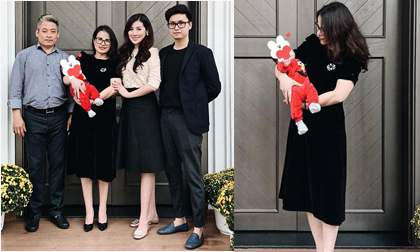 Con Á hậu Tú Anh lần đầu lộ diện khi chụp hình cùng ông bà ngoại