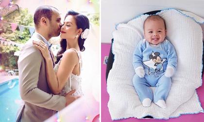 Xuân Thùy 'Cô gái xấu xí' lần đầu khoe cận mặt đáng yêu của con đầu lòng lai 4 dòng máu