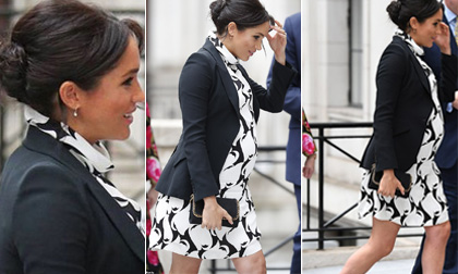 Meghan Markle bị cư dân mạng chỉ trích vì mặc váy ngắn cũn khi tham dự sự kiện ngày 8/3