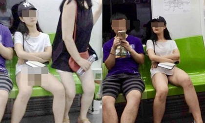 Cô gái đi tàu không mặc quần lót, hồn nhiên ngồi dạng chân khiến người đối diện đỏ mặt