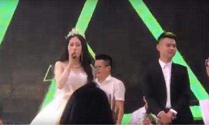 Cô dâu xinh đẹp hát 'Về ăn cơm' hay như ca sĩ làm cả hôn trường không rời mắt