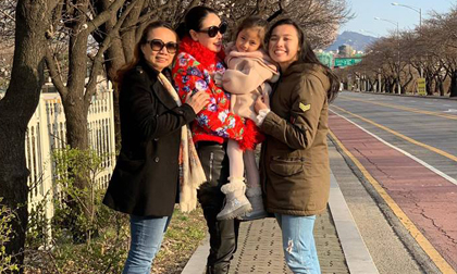 Vừa du lịch Hội An trước đó, Hà Kiều Anh đã lại cùng con gái lại vi vu sang Hàn Quốc