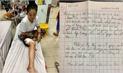Thúy Nga tiết lộ bức thư tay xúc động của con gái sau tai nạn đứt chân phải nhập viện cấp cứu