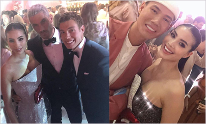 Phạm Hương o ép vòng một, gợi cảm dự event cùng dàn sao quốc tế tại Mỹ