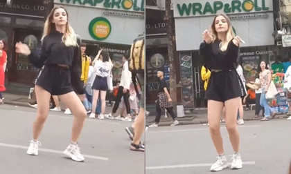 'Thiên thần Nga' bất ngờ tái xuất ấn tượng trên phố đi bộ Hà Nội