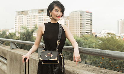 Cựu siêu mẫu Vũ Cẩm Nhung phối đồ hiệu 'cực chất' ở sân bay