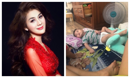 Con đi tiêm bị hành sốt, Lâm Khánh Chi cũng sốt theo, càng thấy thương mẹ nhiều hơn