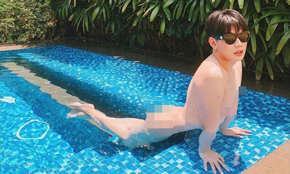 Đào Bá Lộc lại gây sốc với ảnh nude hoàn toàn trong hồ bơi