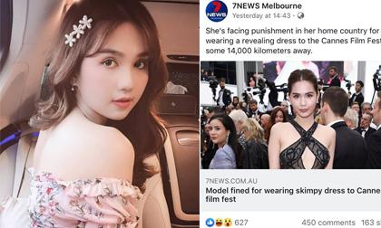Đã qua hơn 20 ngày nhưng hình ảnh Ngọc Trinh hở bạo tại Cannes vẫn 'hot' và được lên báo Úc