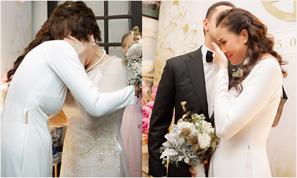 MC Phương Mai nghẹn ngào bật khóc trong ngày lên xe hoa với chồng Tây