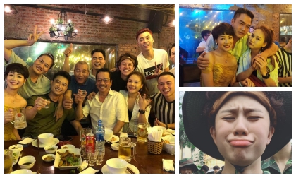 Đóng máy đoàn phim 'Về nhà đi con': Người xúc động bồi hồi, người vội vàng tham gia học kì quân sự