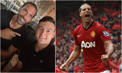 Đặng Văn Lâm 'nổi hết da gà' khi chụp hình cùng huyền thoại MU - Rio Ferdinand