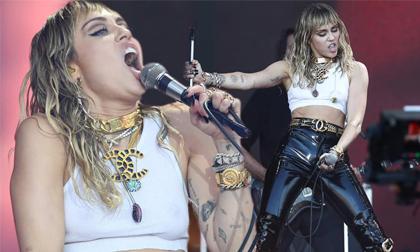 Miley Cyrus vén áo khoe ngực khiêu khích giữa tin đồn ly hôn, biểu cảm đặc biệt gây chú ý