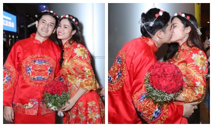 Đông Nhi - Ông Cao Thắng được fan tổ chức đám cưới tại sân bay, ngọt ngào hôn nhau say đắm