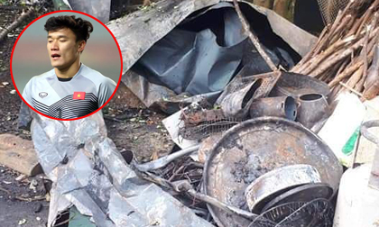 Nhà sàn của gia đình thủ môn Bùi Tiến Dũng bị thiêu rụi, thiệt hại hơn 300 triệu đồng