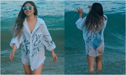 Bạn gái Quang Hải tiếp tục bị 'ném đá' vì ăn mặc phản cảm khi đi biển