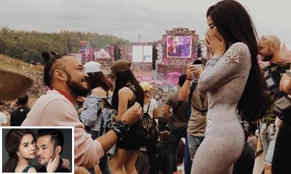 'Bạn trai' Ngọc Trinh trong phim 'Vòng eo 56' cầu hôn người yêu giữa nơi đông người