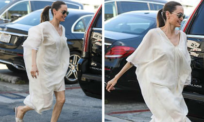 Angelina Jolie mỏng manh đến mức như sắp bị gió thổi bay 