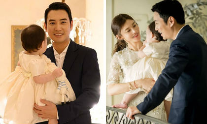 Tan chảy với hình ảnh gia đình hạnh phúc của tài tử 'Nữ hoàng Seon Deok' trong tiệc thôi nôi của công chúa nhỏ 