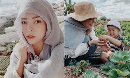 Đi quay ở Đà Lạt, Dương Cẩm Lynh vẫn tranh thủ đưa con theo cùng