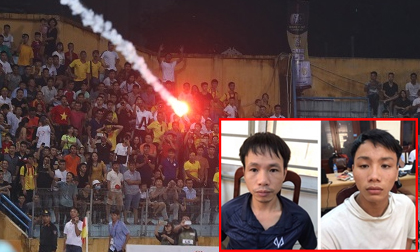 Nghi can đốt pháo dù trúng chân nữ CĐV trên sân Hàng Đẫy khai gì?