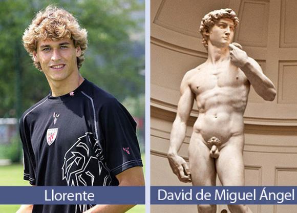 Nhiều người lầm tưởng chân sút Fernando Llorente khỏa thân đúc tượng nhưng kì thực, hình bên cạnh là tượng chàng David.