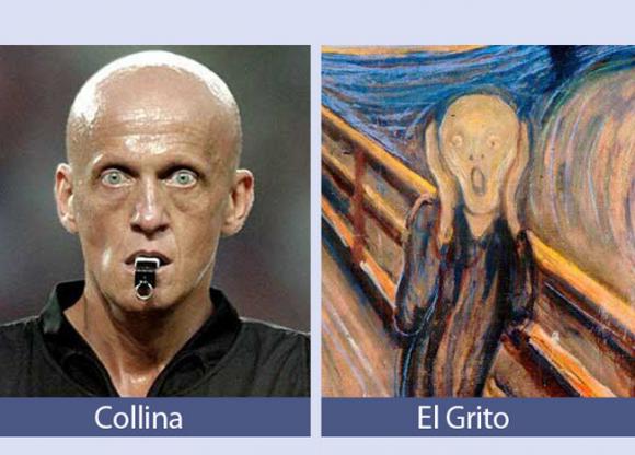 Ông trọng tài nổi tiếng Collina giống nhân vật trong El Grito.